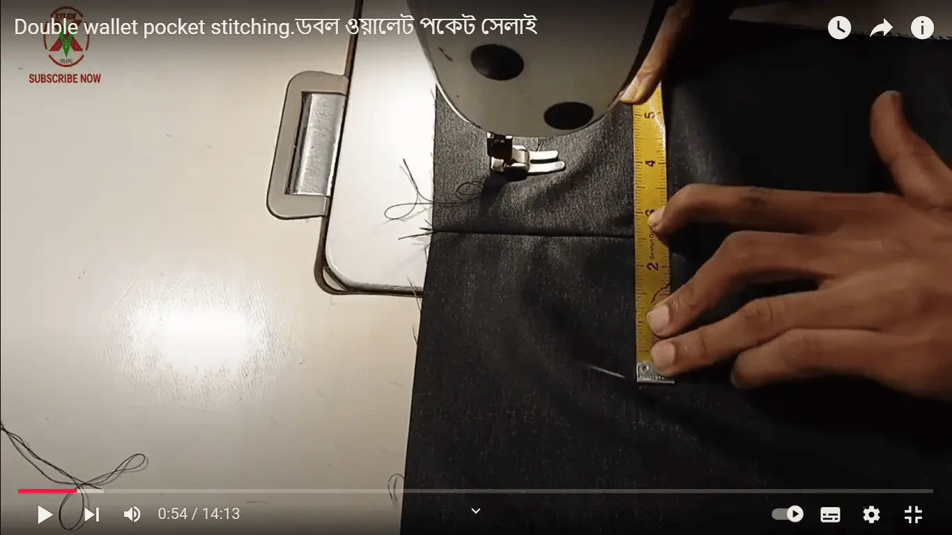 Double wallet pocket stitching || ডবল ওয়ালেট পকেট সেলাই